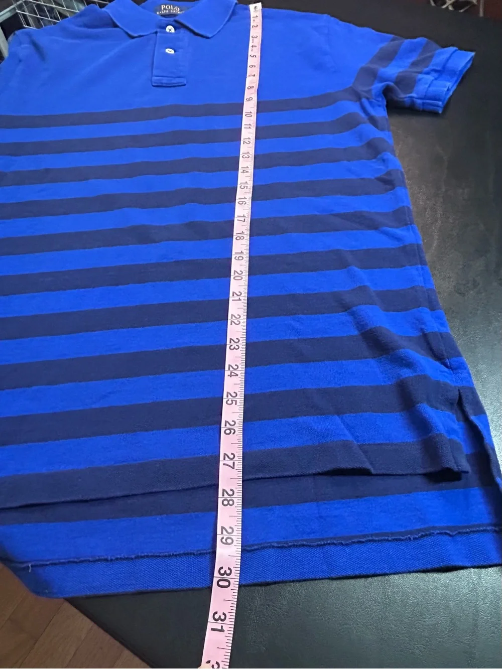 Ralph Lauren Blue and Navy Striped Polo Shirt